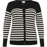 Kaffe Curve - Vesten - Zwart - Gestreept Vest Zwart/Turtledove Half Stripe