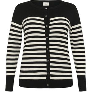 Kaffe Curve - Vesten - Zwart - Gestreept Vest Zwart/Turtledove Half Stripe