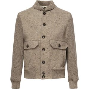 Eleventy, Heren, Truien, Beige, Maat: L