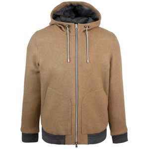 Lubiam, Heren, Sweatshirts & Hoodies, Bruin, Maat: M Wol,