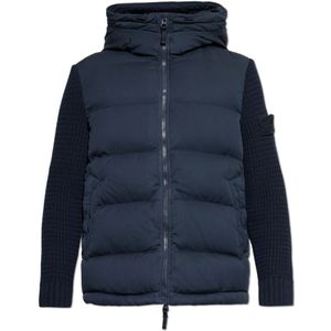 Stone Island, Heren, Jassen, Blauw, Maat: XL Wol,