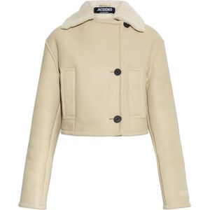 Jacquemus, Dames, Jassen, Beige, Maat: XS Leer,
