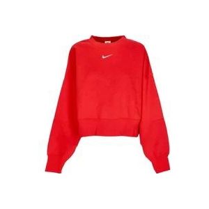 Nike Phoenix Fleece Crewneck Sweatshirt Lady , Red , Dames , Maat: M