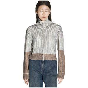 MM6 Maison Margiela, Dames, Truien, Grijs, Maat: M Wol,