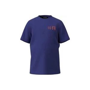 Dsquared2 Icon Loose Fit T-Shirt , Blue , Heren , Maat: 152 CM