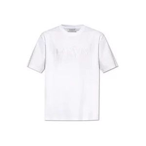 Lanvin T-shirt met logo , White , Heren , Maat: M