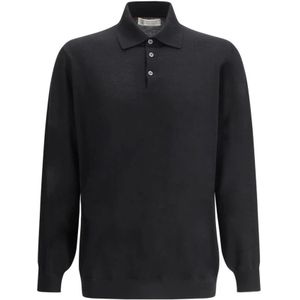 Brunello Cucinelli, Heren, Tops, Zwart, Maat: M Wol,
