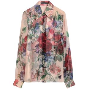 Dolce & Gabbana, Dames, Blouses & Shirts, Veelkleurig, Maat: S Zijde,