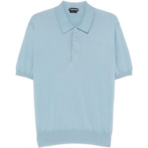 Tom Ford, Heren, Tops, Blauw, Maat: 2XL Katoen,