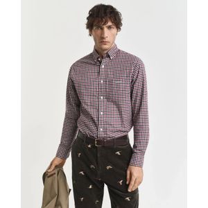 Gant, Heren, Overhemden, Bruin, Maat: M Poliester,