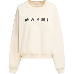 Marni, Dames, Sweatshirts & Hoodies, Beige, Maat: XS