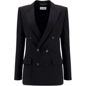Saint Laurent, Dames, Jassen, Zwart, Maat: XL
