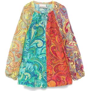 Alemais, Dames, Blouses & Shirts, Veelkleurig, Maat: XS Zijde,