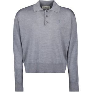 Ami Paris, Heren, Tops, Grijs, Maat: S Zijde,