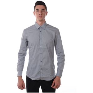 Daniele Alessandrini, Heren, Overhemden, Grijs, Maat: M Katoen,