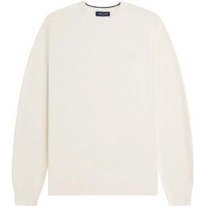 Fred Perry - Klassieke Trui - Beige - Ronde Hals - Wol-Katoenmix