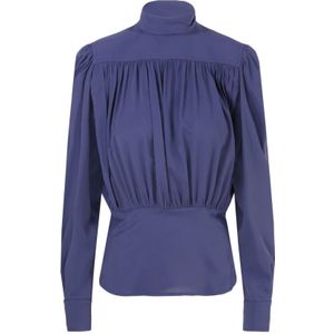 Sportmax, Dames, Blouses & Shirts, Blauw, Maat: S