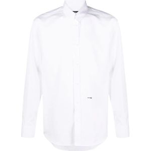 Dsquared2, Heren, Overhemden, Wit, Maat: L Katoen,
