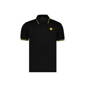 Versace Klassiek Poloshirt met Geborduurd Medusa Logo , Black , Heren , Maat: 2XL