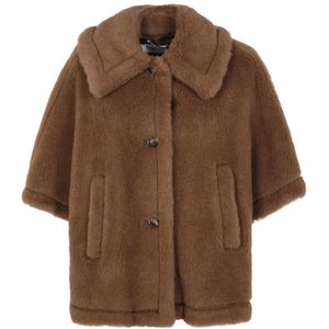 Max Mara, Dames, Jassen, Bruin, Maat: M/L Poliester,