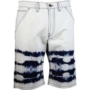 Msgm, Heren, Korte broeken, Wit, Maat: L Denim,