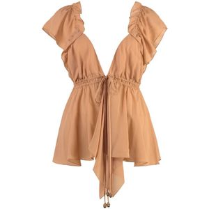 Chloé, Dames, Blouses & Shirts, Roze, Maat: XS Zijde,