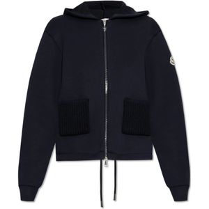 Moncler, Dames, Sweatshirts & Hoodies, Blauw, Maat: XS
