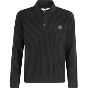 Maison Kitsuné, Heren, Truien, Zwart, Maat: L Wol,