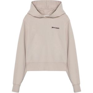Palm Angels, Dames, Sweatshirts & Hoodies, Beige, Maat: M