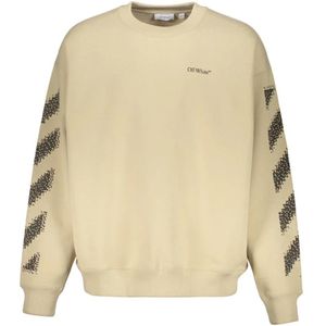 Off White, Heren, Sweatshirts & Hoodies, Beige, Maat: XS Katoen,