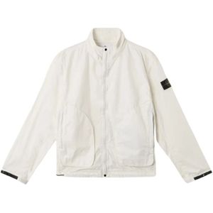 Stone Island, Heren, Jassen, Wit, Maat: M Nylon,