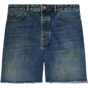 Palm Angels, Heren, Korte broeken, Blauw, Maat: W33 Denim,
