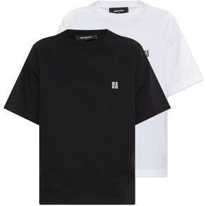 Dsquared2, Dames, Tops, Zwart, Maat: XS Katoen,