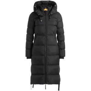 Parajumpers Zwarte Panda Donsveren Lange Jas , Black , Dames , Maat: M