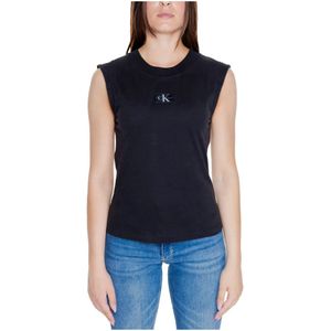 Calvin Klein Jeans, Dames, Tops, Zwart, Maat: XS Katoen,