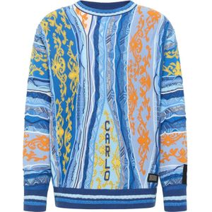 Carlo Colucci - Luxe Jacquard Gebreide Trui - Veelkleurig - Heren