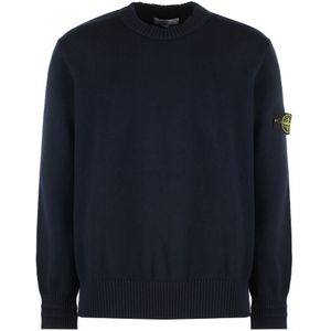 Stone Island, Heren, Truien, Blauw, Maat: XL Katoen,