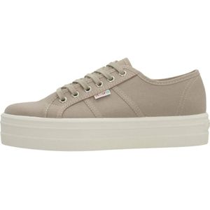 Victoria - Platform Sneakers - Bruin - Canvas - Rubberen Zool