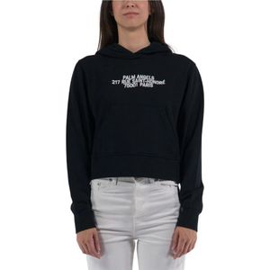 Palm Angels, Dames, Sweatshirts & Hoodies, Zwart, Maat: M Katoen,