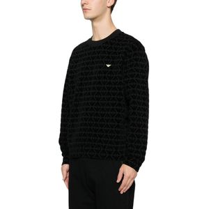 Emporio Armani, Heren, Sweatshirts & Hoodies, Zwart, Maat: L Katoen,