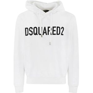 Dsquared2, Heren, Sweatshirts & Hoodies, Wit, Maat: L Katoen,