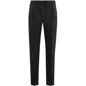 Zegna, Heren, Broeken, Zwart, Maat: L Wol,