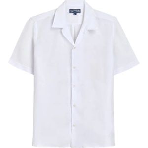 Vilebrequin, Heren, Overhemden, Wit, Maat: S Linnen,
