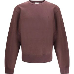 Saint Laurent, Heren, Sweatshirts & Hoodies, Bruin, Maat: S Katoen,