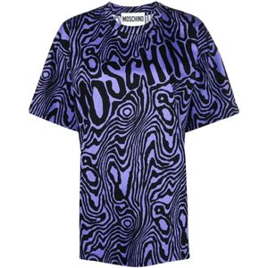 Moschino, Dames, Tops, Blauw, Maat: XS Katoen,