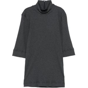 Brunello Cucinelli, Dames, Truien, Grijs, Maat: L Katoen,