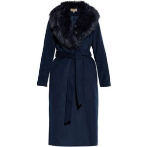Michael Kors, Dames, Mantels, Blauw, Maat: XS Wol,