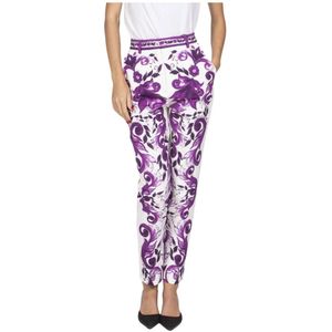 Dolce & Gabbana, Dames, Broeken, Veelkleurig, Maat: XS Katoen,