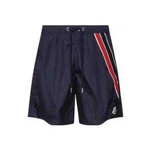 Moncler Zee Shorts Kostuum Elastische Taille Blauw , Blue , Heren , Maat: L