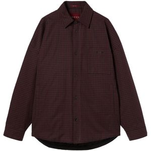 Gucci, Heren, Overhemden, Rood, Maat: M Katoen,